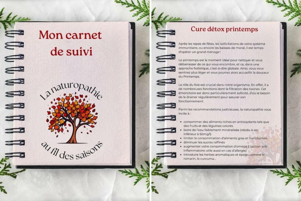 couverture carnet de suivi saisonnier naturopathe