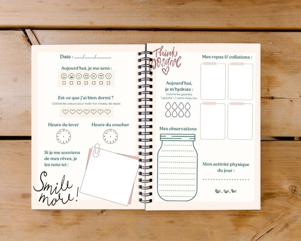 pages intérieures carnet de suivi naturopathie