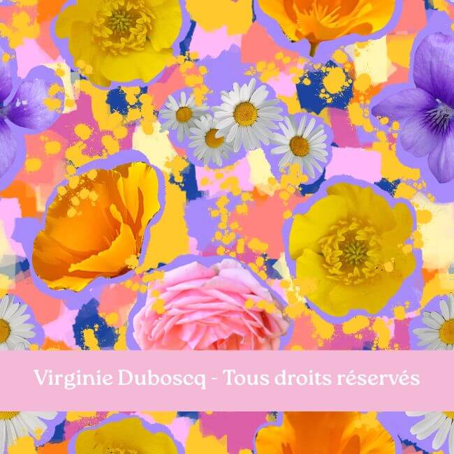 virginie duboscq motif fleurs collage